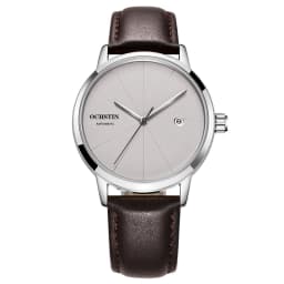 OCHSTIN Men Watch Automatic Mechanical Bussiness Leather Strap Wristwatches Waterproof Classic Auto Date Minimalist Clocks 2024