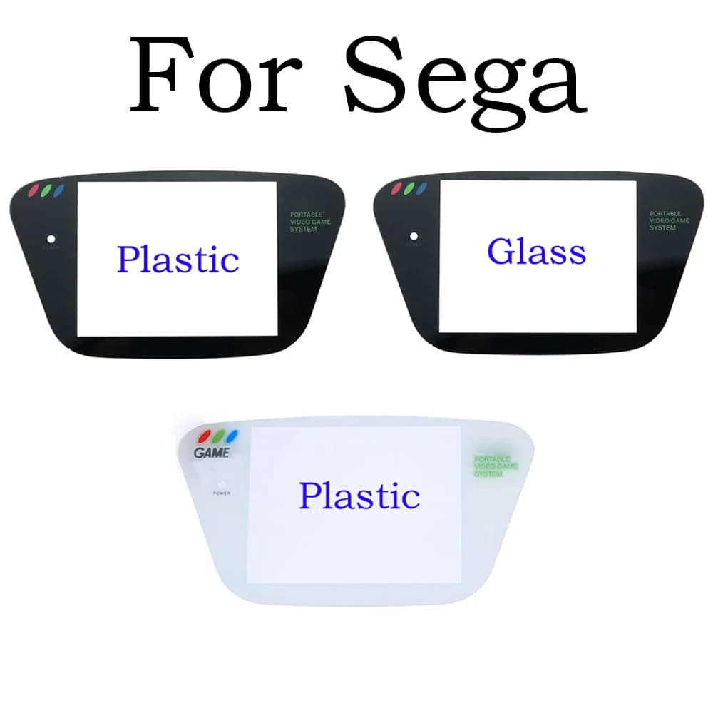 White Black Plastic&Glass Material Protective Screen Cover Lens Replacement for Sega Game Gear GG Lens Protector
