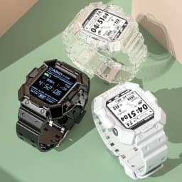 Tpu case+strap for Apple Watch Band 45mm 41mm 44mm 40mm 42mm 38mm TPU Transparent Watchband for Iwatch Series 3 4 5 6 SE 7 Cover