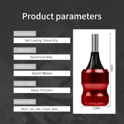Aluminum Alloy Cartridge Tattoo Grips 32MM Adjustable Tattoo Tube for Cartridge Needle with Needles Bars