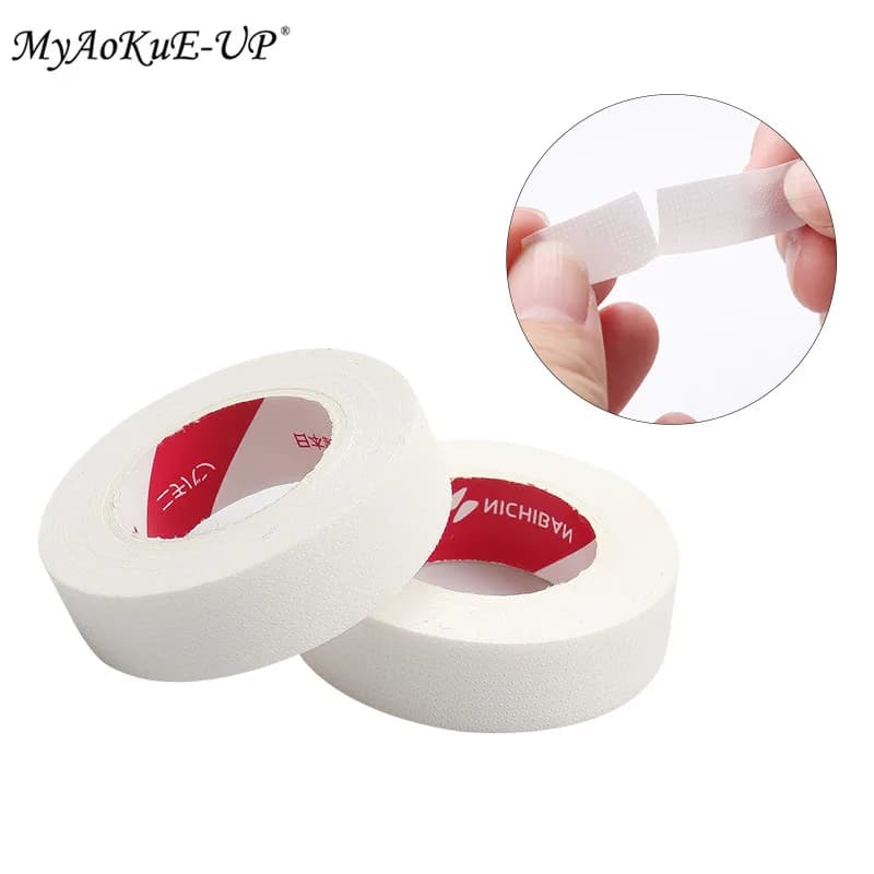10 pcs Eyelash Paper Patches Japanese Insulating Tape for Eyelash Grafting Perforated Breathable Non-Woven Tape Makeup Tool