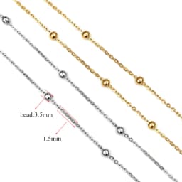 Wholesale 1M 2M 5M Stainless Steel Gold Color Beaded Chain Link Ball Chain DIY Anklet Necklaces Bracelet Making Accessories