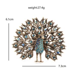 Wuli&baby Mulitcolor Big Sparkling Peacock Brooches Pins For Women Jewelry Gift 4 Colors Badge Scarf Buckle