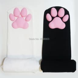 Over Knee Kawaii 3D Cat Pad Kitten Paw Socks Girl Lolita Cosplay Velvet Leggings Overknee Thigh High Long Stockings 60CM