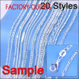 Fashion Jewelry 20Pcs 20 Different Styles 18" Genuine 925 Sterling Silver Necklace For Women Factory Cheapest Price