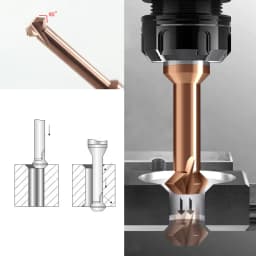 BB Front Back Deburrer Double Angular Chamfering Cutter Inner Chamfer 90 60 Degree for Metal Hole Internal Burr Removal CNC Tool