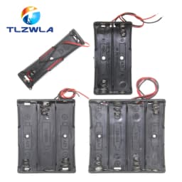 1PCS Black Plastic 1x 2x 3x 4x 18650 Battery Storage Box Case 1 2 3 Slot Way DIY Batteries Clip Holder Container With Wire Lead