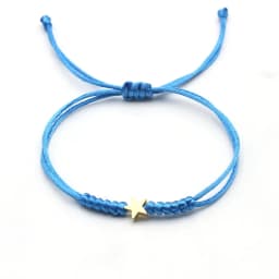 Gold Silver Colour Star Bracelet Couple Wish Good Lucky String Braided Simple Adjustable Charm Bracelets for Men Women Jewelry