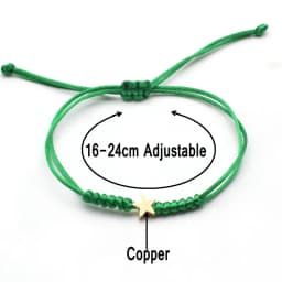 Gold Silver Colour Star Bracelet Couple Wish Good Lucky String Braided Simple Adjustable Charm Bracelets for Men Women Jewelry