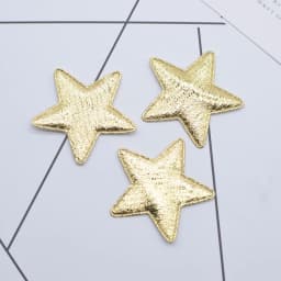 50Pcs 40mm Gold and Silver Cloth Star Applique Padded Patches for DIY Craft Clothes Hairpin Wedding Decor Accessories