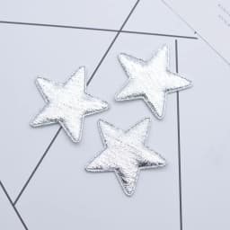 50Pcs 40mm Gold and Silver Cloth Star Applique Padded Patches for DIY Craft Clothes Hairpin Wedding Decor Accessories