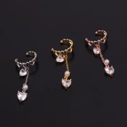 New 1Pc Adjustable Cz Ear Cuff No Piercing Conch Cuff Earring With Chain Pendant Helix Cartilage Conch Fake Piercing Jewelry