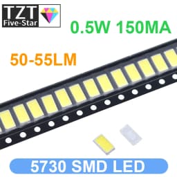 100/200pcs 5630/5730-CW/WW 0.5W-150Ma 50-55lm 6500K White Light SMD 5730 5630 LED 5730 diodes (3.2~3.4V)