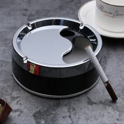 Portable Round Spinning Ashtray Cigarette Ash Stainless Steel Ashtray Housewares Spinning with Cover WF1015