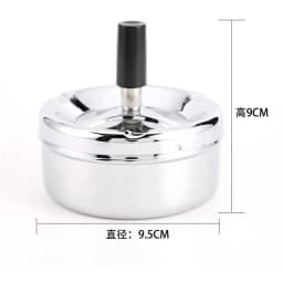 Portable Round Spinning Ashtray Cigarette Ash Stainless Steel Ashtray Housewares Spinning with Cover WF1015