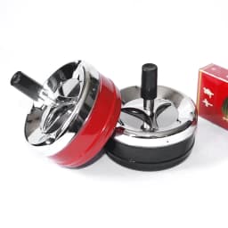 Portable Round Spinning Ashtray Cigarette Ash Stainless Steel Ashtray Housewares Spinning with Cover WF1015