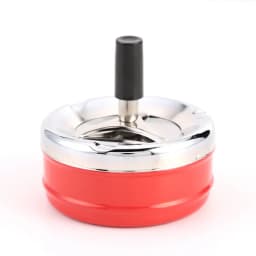 Portable Round Spinning Ashtray Cigarette Ash Stainless Steel Ashtray Housewares Spinning with Cover WF1015
