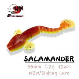 ESFISHING Pesca Worm Bait Salamander 55mm1.2g 10pcs Swing Lively Bionic Isca Artificial Best Fishing Lure Tackle