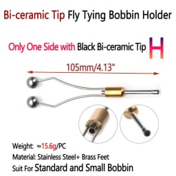 Bimoo Steel-Alloy and Bi-ceramic Tip Fly Tying Bobbin Holder Standard & Small Thread Bobbin Fishing Dry Wet Fly Lure Making Tool