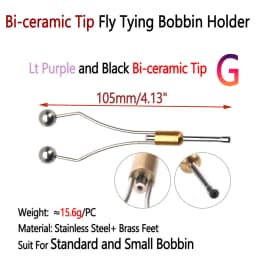 Bimoo Steel-Alloy and Bi-ceramic Tip Fly Tying Bobbin Holder Standard & Small Thread Bobbin Fishing Dry Wet Fly Lure Making Tool
