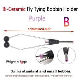 Bimoo Steel-Alloy and Bi-ceramic Tip Fly Tying Bobbin Holder Standard & Small Thread Bobbin Fishing Dry Wet Fly Lure Making Tool