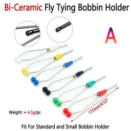Bimoo Steel-Alloy and Bi-ceramic Tip Fly Tying Bobbin Holder Standard & Small Thread Bobbin Fishing Dry Wet Fly Lure Making Tool