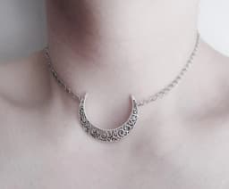 moon and stars necklace - tattoo choker - grunge choker