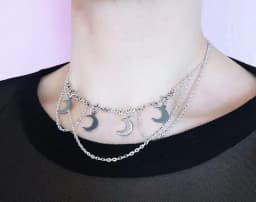moon and stars necklace - tattoo choker - grunge choker