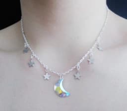 moon and stars necklace - tattoo choker - grunge choker