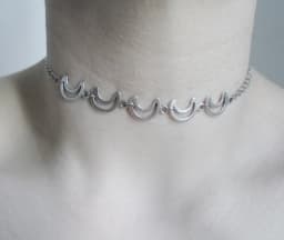 moon and stars necklace - tattoo choker - grunge choker
