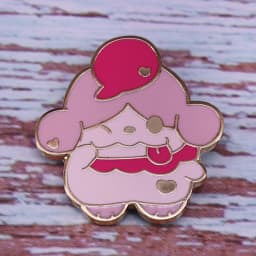Pink Slurpuff Brooch Wide Smiling Mouth with A Lolling Tongue Badge Cotton Candy Belly Drum Anime Pins