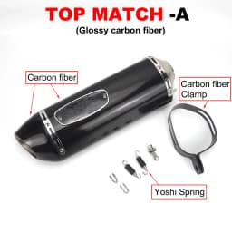 51mm Universal Motorcycle Exhaust Muffler Carbon Fiber R77 Escape Moto for Yamaha R3 R6 MT07 for Kawasaki Z900 Z400 RC390 ER6N