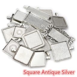 30Gram Mix Styles Antique Brone Silver Plated Zinc Alloy Pendant Blank Cameo Cabochon Base Setting Bezels Jewelry Accessories