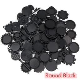 30Gram Mix Styles Antique Brone Silver Plated Zinc Alloy Pendant Blank Cameo Cabochon Base Setting Bezels Jewelry Accessories