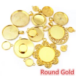 30Gram Mix Styles Antique Brone Silver Plated Zinc Alloy Pendant Blank Cameo Cabochon Base Setting Bezels Jewelry Accessories
