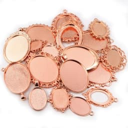 30Gram Mix Styles Antique Brone Silver Plated Zinc Alloy Pendant Blank Cameo Cabochon Base Setting Bezels Jewelry Accessories