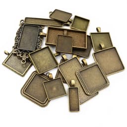 30Gram Mix Styles Antique Brone Silver Plated Zinc Alloy Pendant Blank Cameo Cabochon Base Setting Bezels Jewelry Accessories