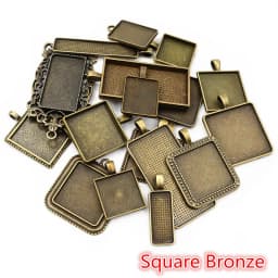 30Gram Mix Styles Antique Brone Silver Plated Zinc Alloy Pendant Blank Cameo Cabochon Base Setting Bezels Jewelry Accessories