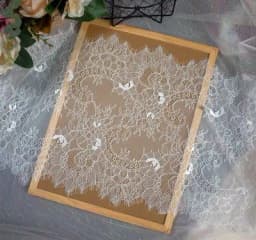 3Meters/lot 35cm width Eyelash Lace Trim Fabric Flower DIY Crafts Wedding Dress Clothing Lngeire lace material
