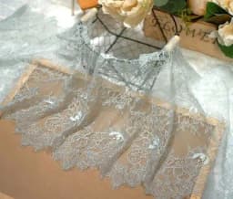 3Meters/lot 35cm width Eyelash Lace Trim Fabric Flower DIY Crafts Wedding Dress Clothing Lngeire lace material