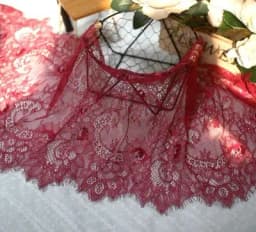 3Meters/lot 35cm width Eyelash Lace Trim Fabric Flower DIY Crafts Wedding Dress Clothing Lngeire lace material