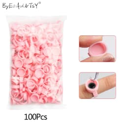 100pcs Disposable Ring Caps Microblading Tattoo Ink Cup For Permanent Pigment Holder Rings Accessories Makeup Tattoo Tools