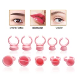 100pcs Disposable Ring Caps Microblading Tattoo Ink Cup For Permanent Pigment Holder Rings Accessories Makeup Tattoo Tools