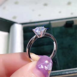 CC Wedding Rings For Women 1.25ct 6 Claws Cubic Zirconia Bridal Engagement Propose Ring Ladies Trendy Jewelry Accessories CC633