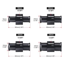Black Coolant Hose Connection Temp Radiator Hose Adapter 1/8Npt Temperature 18mm 20mm 22mm 24mm Water Temp Joint Pipe Sensor