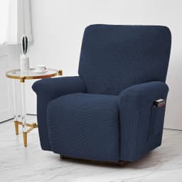 Battilo Waterproof Recliner Chair Cover Elastic Plush Lazy Sofa Cover Massage Chair Covers with Pocket Stretch Plaid Slipcover