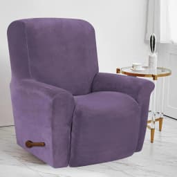 Battilo Waterproof Recliner Chair Cover Elastic Plush Lazy Sofa Cover Massage Chair Covers with Pocket Stretch Plaid Slipcover