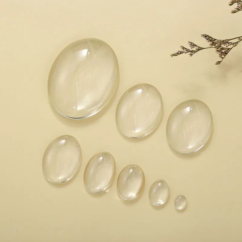 Transparent Glass Cabochons Clear Oval Flat Cameo fit Blank Base Settings 18x25mm 30x40mm Jewelry Making DIY Accessories