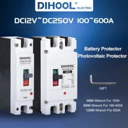 DC Mccb Circuit Breaker DC12V 24V 36V 48V 96V 120V 100A 200A 300A 400A Solar Battery Protector Car Charging Pile Isolator