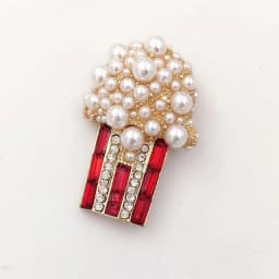 Wuli&baby Pearl Popcorn Brooches For Women Rhinestone Party Casual Office Brooch Pins Gifts